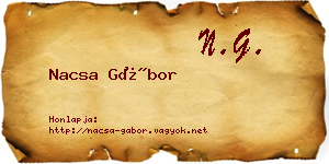 Nacsa Gábor névjegykártya